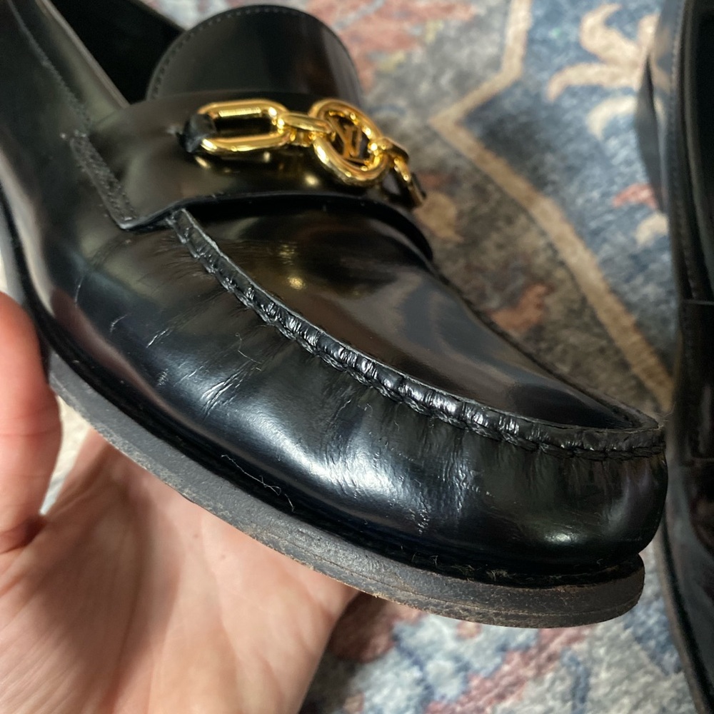 Louis Vuitton Black Chess Flat Leather Loafers - Picture 13 of 13